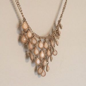 Dangle blush and gold statement necklace